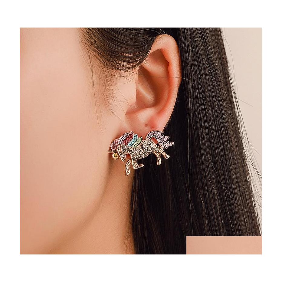 

Stud Fashion Jewelry Colorf Rhinstone Earrings Drop Delivery Dhi6H