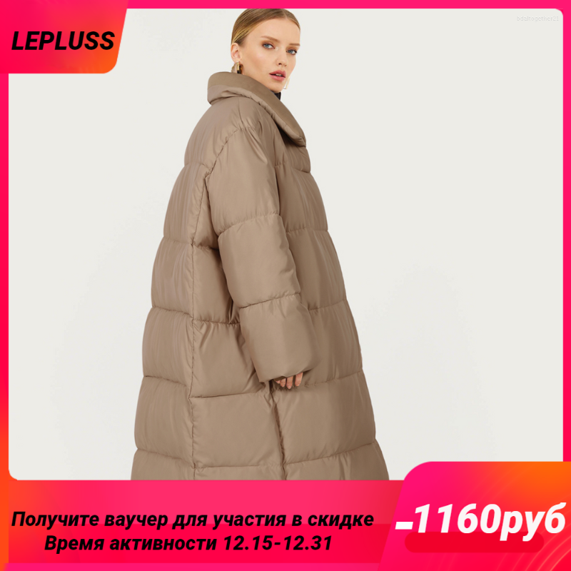 

Women's Trench Coats Winter Women's Jacket Solid Color Long Warm Lapels Windproof Cotton, Khaki