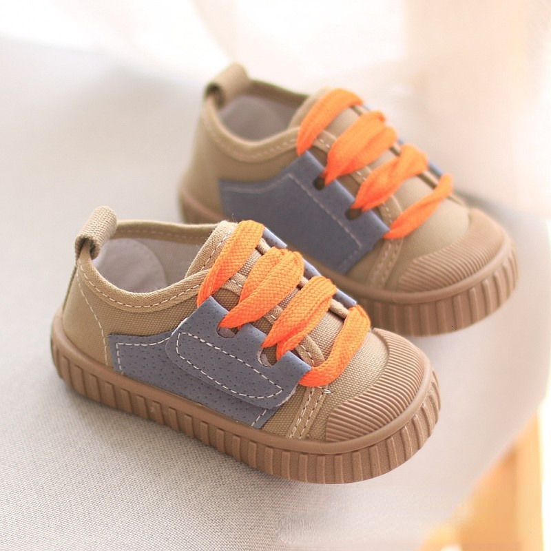 

Sneakers Casual Toddler Shoes Girl Patchwork Children Boys Canvas Sheos Flat Heels Kids Sneakers Student Spring Holiday Shoes E11264 230203, Brown