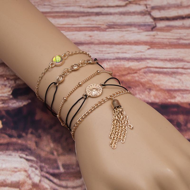 

Bangle Pcs/Set Woman Imitation Jewelry Bands For Bangles Braiding Fringed Vintage Gifts Friends Stainless Steel