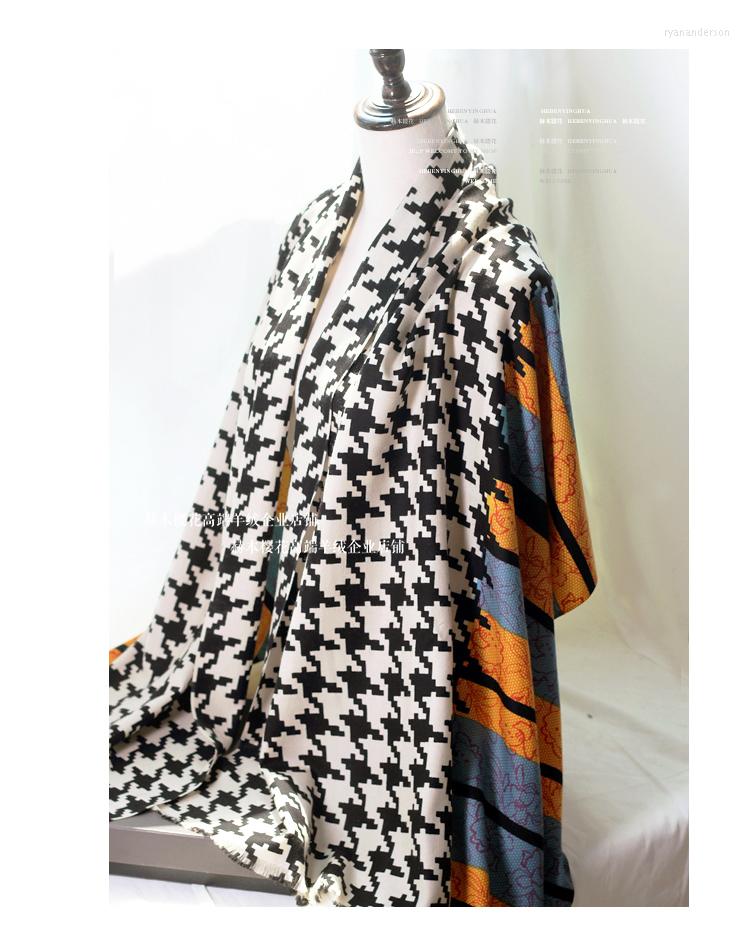 

Scarves High-end Herringbone Pattern Cashmere Shawl Scarf Dual-use Houndstooth Grace Color Combination Long Women