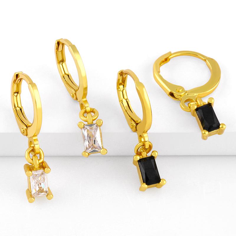 

Dangle Earrings & Chandelier FLOLA Small Black Stone For Women Gold Crystal Drop Hanging CZ Cubic Zirconia Huggies Wholesale Jewelry Ersw64