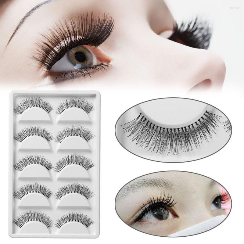 

False Eyelashes 5 Pairs Makeup Thick Cross Long Handmade Eye Lashes Extension Black
