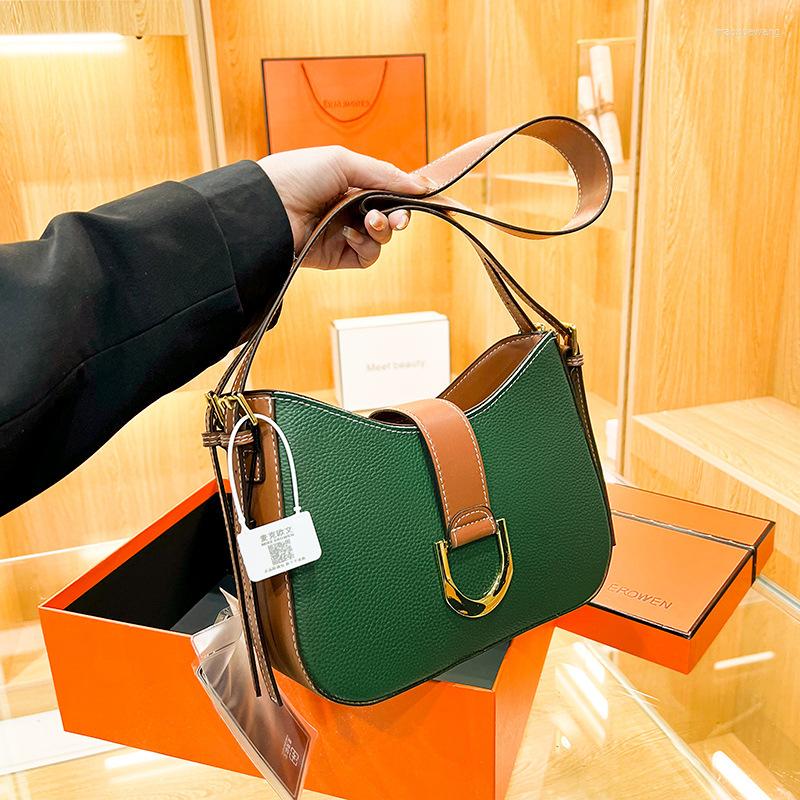 

Evening Bags Annmouler 2023 Women Genuine Leather Shoulder Bag Cowleather Crossbody Designer Purse Bolsa Feminina Female Handbag, Khaki