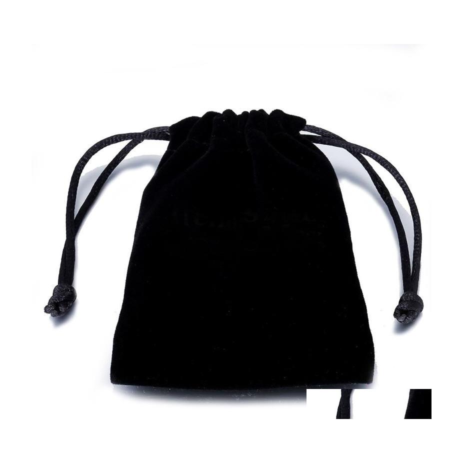 

Jewelry Pouches Bags Fashion Flannel Dstring Black Veet Pouches Mobile Power Mti Size Packaging Gift Bag Drop Delivery Display Ot19C