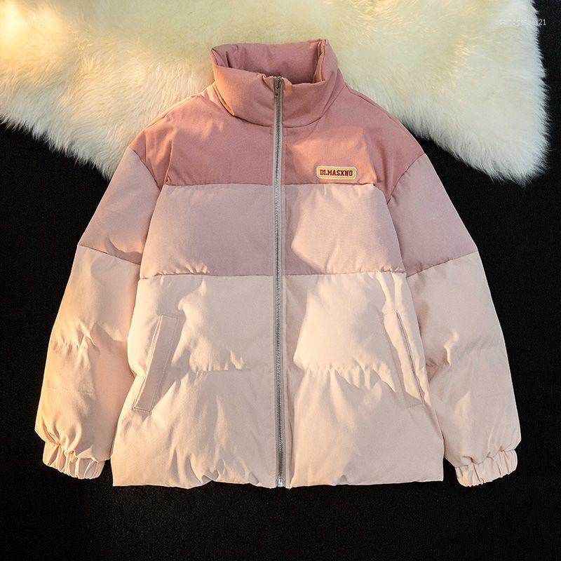

Women' Trench Coats 2023 Winter Jacket Women Pure Gradient Color Warm Thick Oversize Down Cotton Padded Parka Fashion Female Coat Loose, Blue