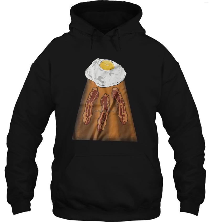 

Men' Hoodies Men Hoodie Egg Abducting Bacon UFO Breakfast Alien Novelty Women Streetwear, Gy