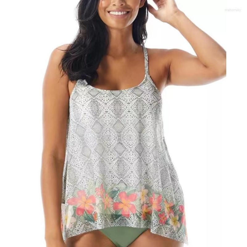 

Women's Swimwear 2023 Plus Size Swimsuit Women Printed Female Tankini Swimsuits Mesh Patchwork Bathing Suits Summer Beach Wear, Gray