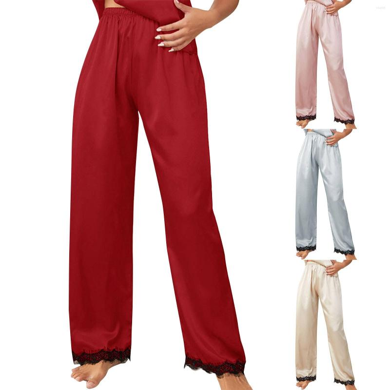 

Women' Sleepwear Pajama Pants For Women Lingerie Satin Chemise Sexy Nightie Slips Sleep Dress Trousers, Khaki
