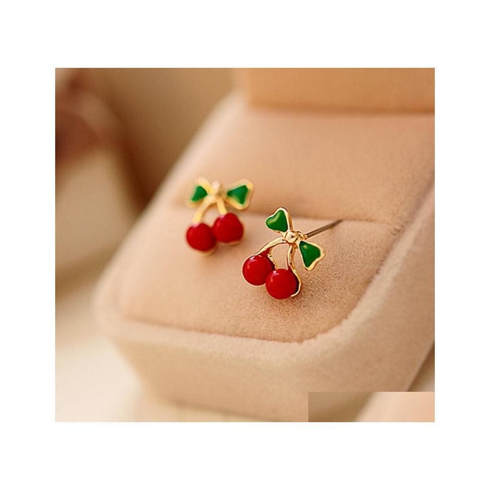 

Stud Fashion Jewelry Cute Cherry Earrings Sweet Drop Delivery Dhcts