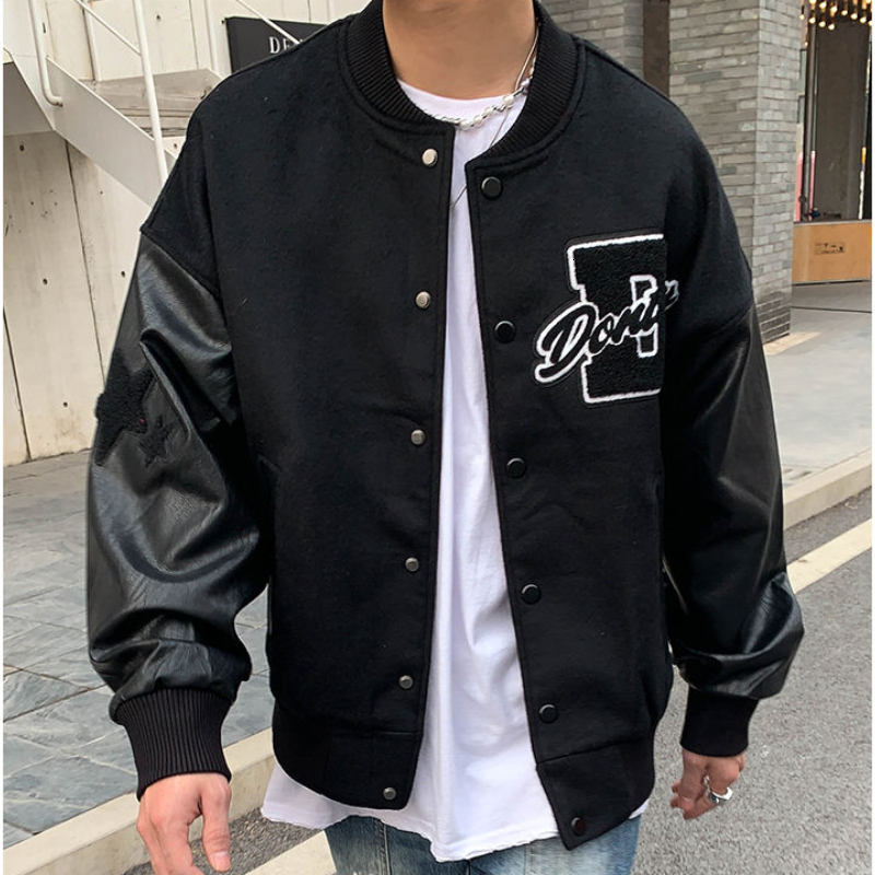 

Men's Jackets American High Street Letter Flocking Embroidered Jackets Coat Men's High Quality Woolen Fabric Thickened Couple Baseball Uniform 230203, Ivory
