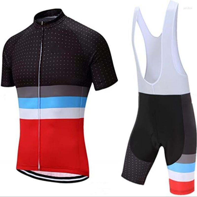 

Racing Sets Short Sleeve Cycle Suits Sportswear Bicycle Clothes Mountain Bike Jerseys With Bib-shorts For Men Pro Team Cycling