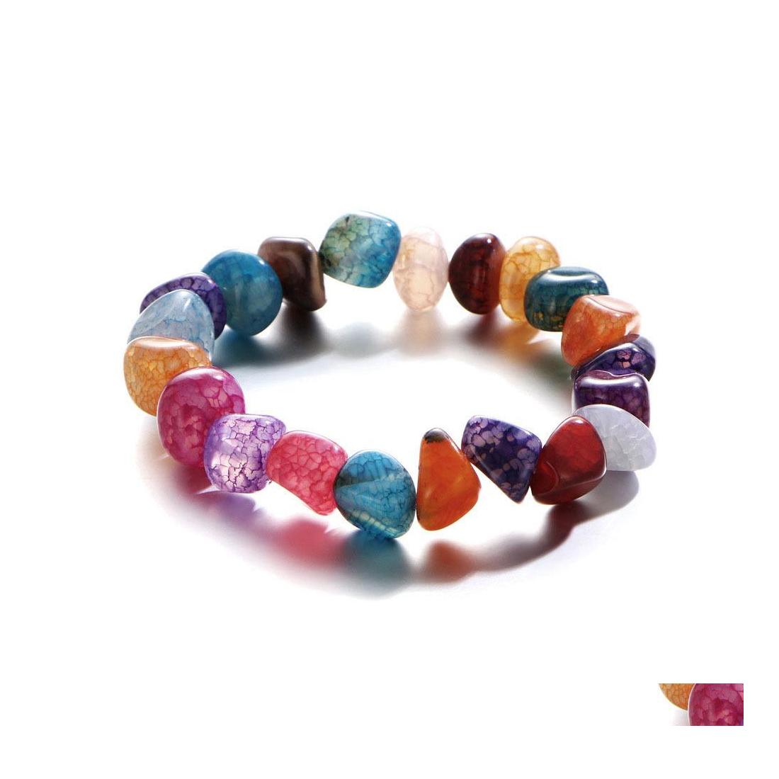 

Beaded Strands Colorf Natural Stone Bracelets For Women Men Healing Rainbow Beads Yoga Elasticity Bangle Fashion Handmade Jewelry G Otnhj