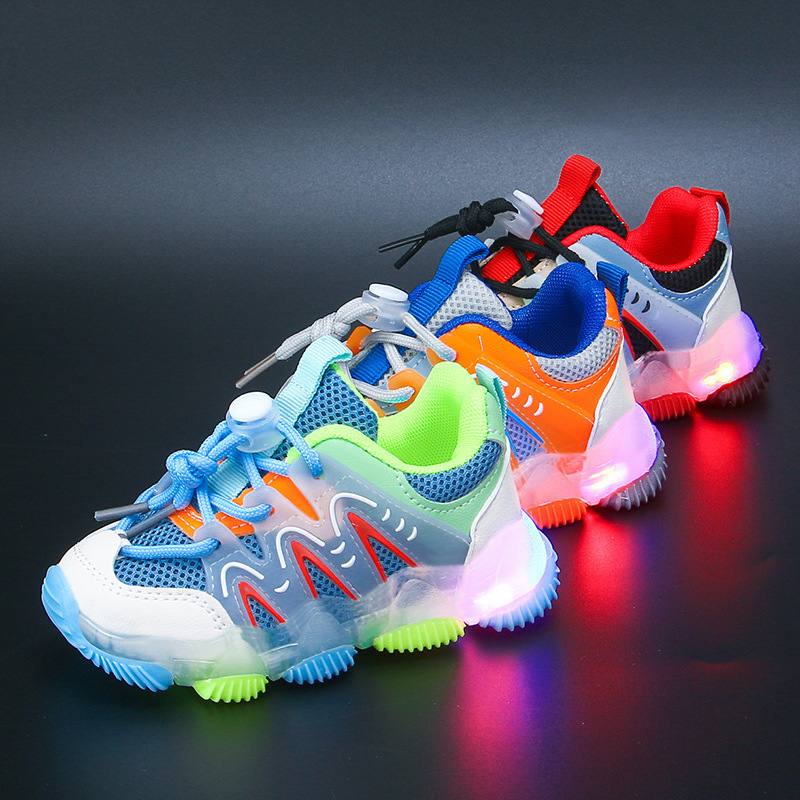 

Sneakers Autumn Baby Led Shoes 1-6 Years Baby Boys Glowing Light Up Sports Shoes Infant First Walkers Baby Girls Luminous Sneakers 230203, Blue