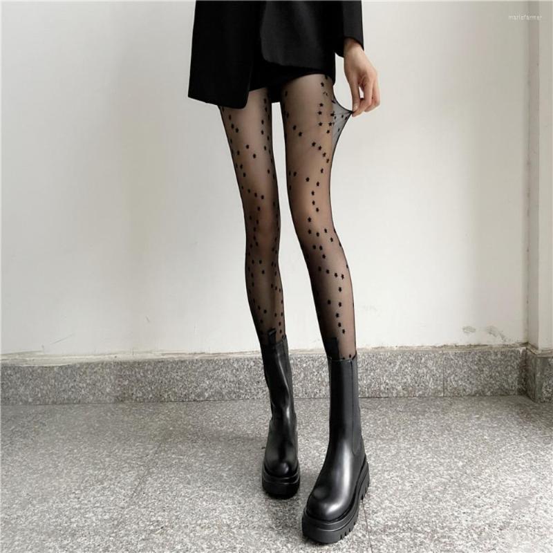 

Women Socks Star Stockings Anti Hook Silk Thin Arbitrary Cut Pantyhose Net Red INS Tide False Sling Printed Pattern Splicing