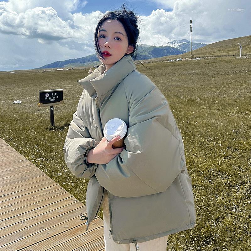 

Women' Trench Coats Short Cotton Jacket Women' Loose Winter Thickened Coat Down, Black