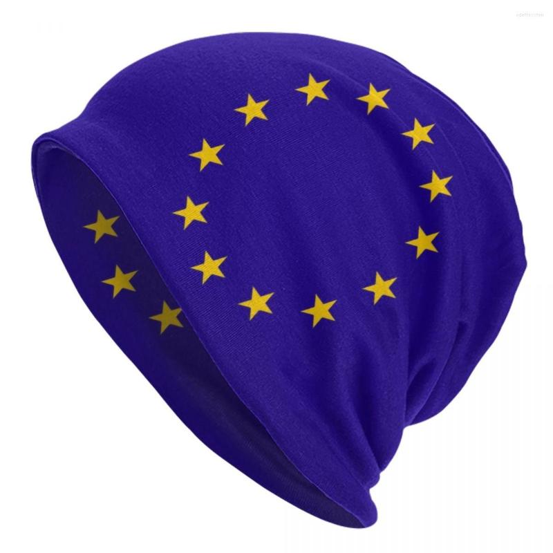 

Berets EU European Union Flag Skullies Beanies Caps Streetwear Winter Warm Men Women Knitting Hat Unisex Adult Bonnet Hats, Beanies cap