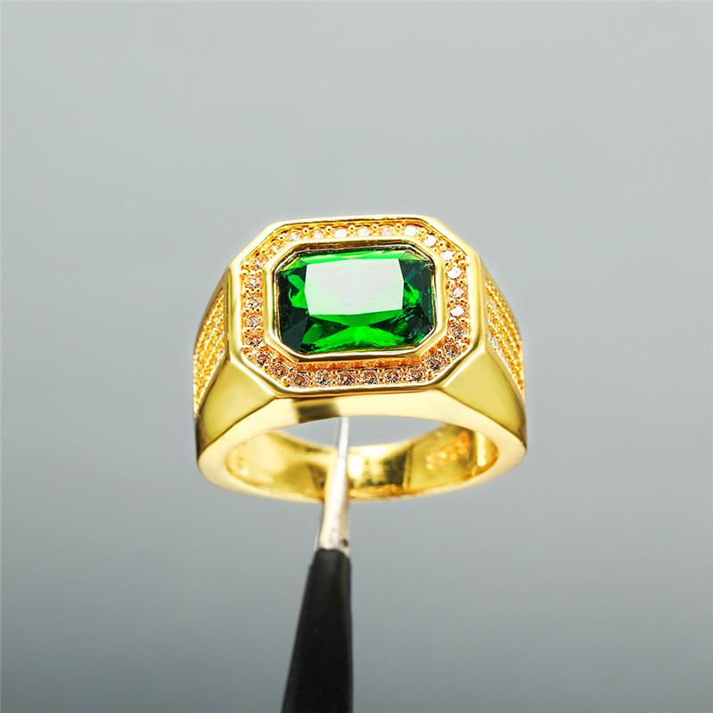 

Cluster Rings Luxury Male Female Green Blue Zircon Stone Ring Men Women Love Wedding Unique Yellow Gold Finger Engagement RingCluster