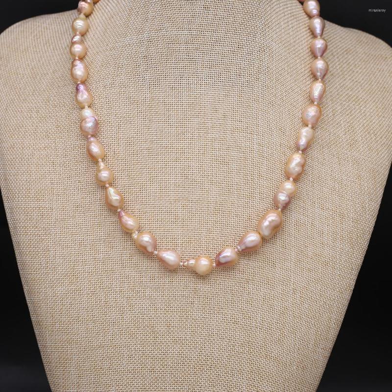 

Chains Natural Irregular Fat Water Drop Shape Pearl Necklace Cultured Freshwater Baroque Beads For Jewelry Women Gift Party