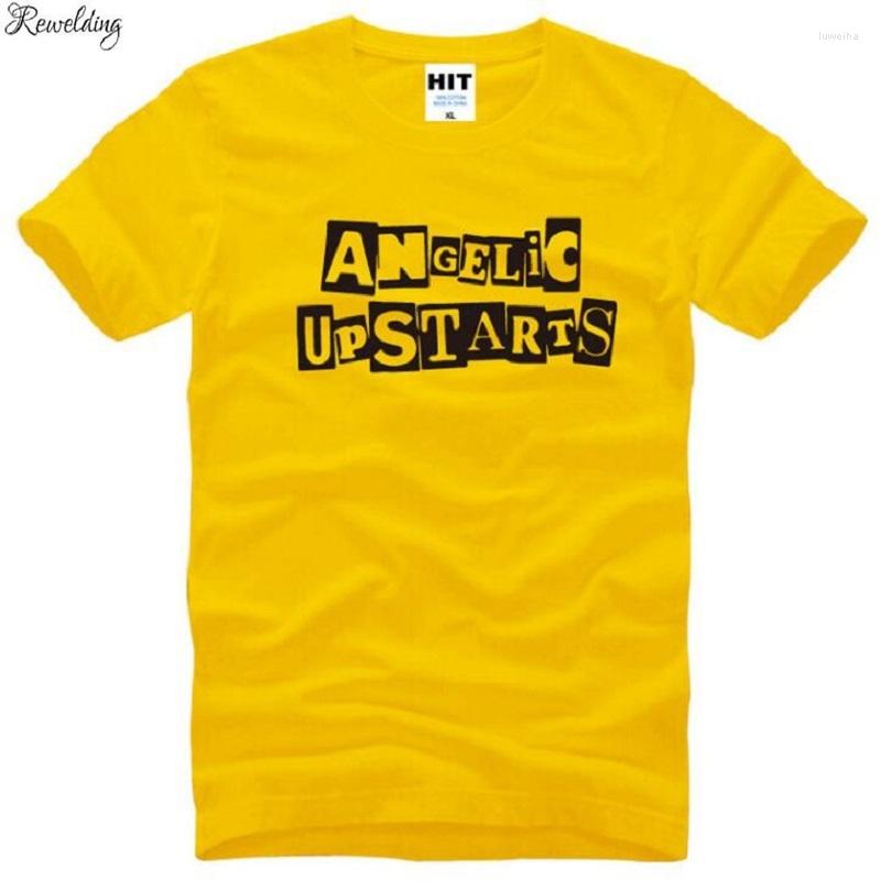 

Men' T Shirts Angelic Upstarts Men Summer Short Sleeve Cotton O-neck Rock Punk T-shirt Fashion Top Tees Camisetas, White t shirt 5