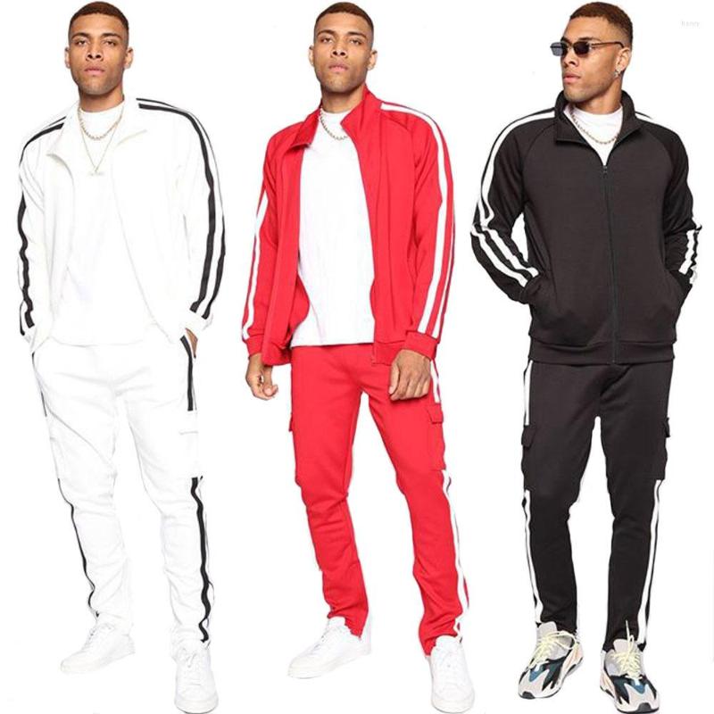 

Men's Hoodies Muscle Brother Sportswear Outdoor Running Casual Jacket Overalls, Black-white
