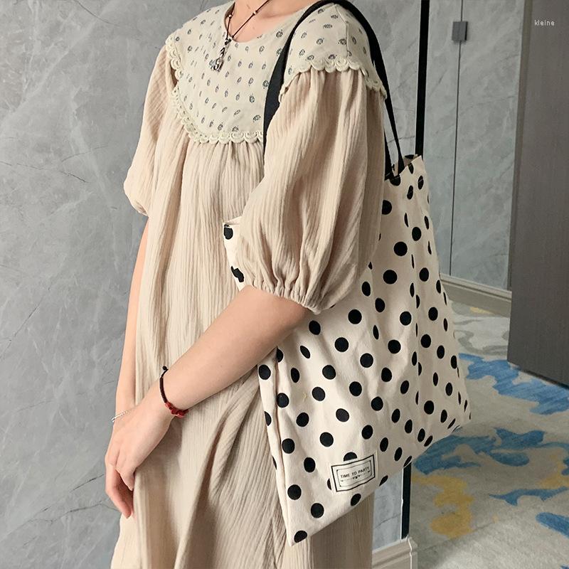 

Evening Bags YAOKU Retro Wave Point Shoulder Canvas Bag Commuter Light Shopping Student Class Tide, Dot shoulder strap