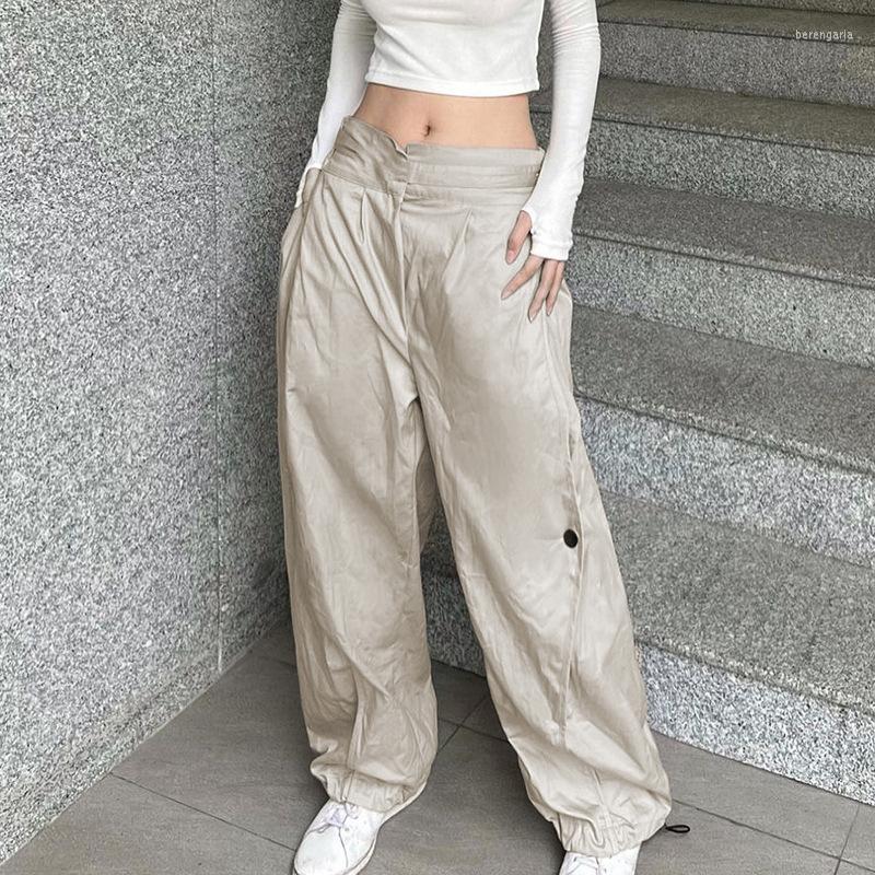 

Women' Pants Casual For Women Streetwear Loose Joggers Harajuku Solid Khaki Vintage Fashion Capris Bottoms, White