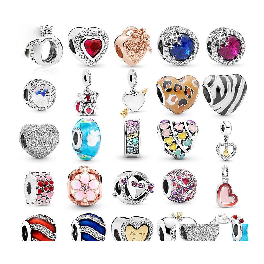 

Alloy Footprints Beads Love Heart Dangle Charm Sier Color Women Pendant Jewelry Galaxy Starry Sky Charms Bead Drop Delivery Otypc