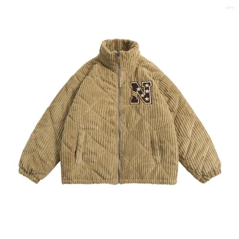 

Men's Jackets Vintage Designer Corduroy Jacket Men Winter Clothes Women Y2k Streetwear Full Zip Up Coat Cotton Fashion 2023, Khaki