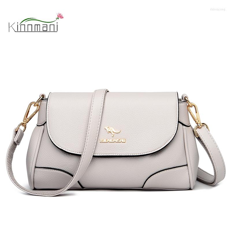 

Evening Bags Women Leather 2023 Luxury Ladies Shoulder Bag Brand Designer Crossbody For Solid Color Satchels Bolso Mujer, Black