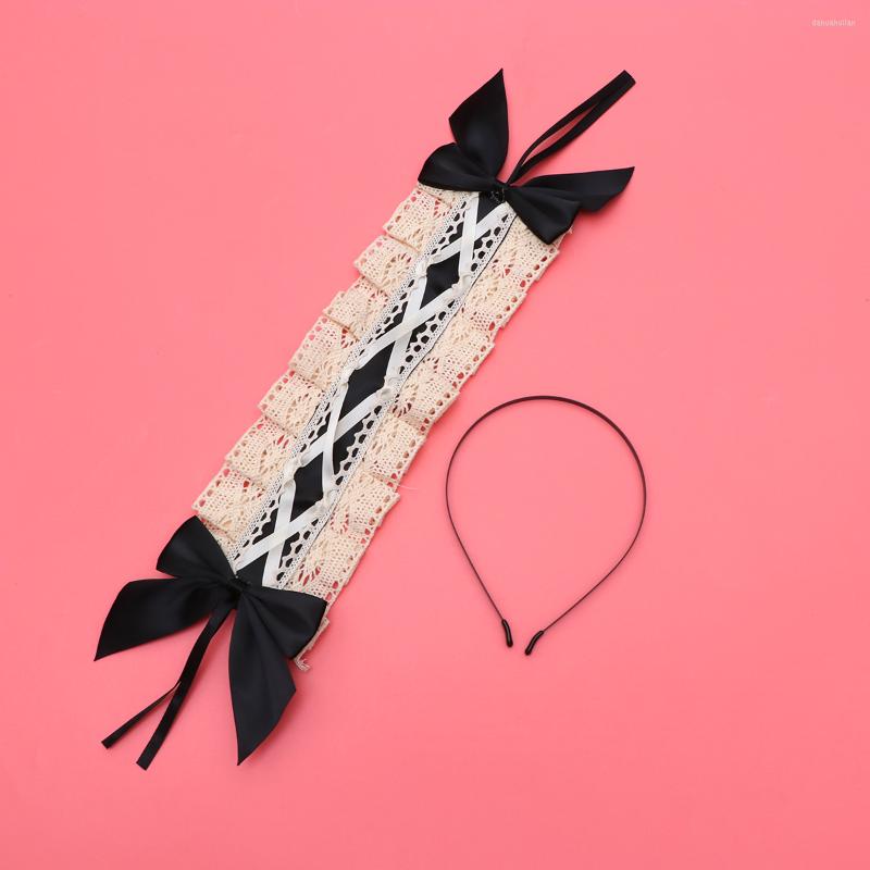 

Skiing Pants Headband Women Hair Band Lace Head Maid Anime Headdress Cosplay Accessories Retro Party Hairbando Hairband Gothic Headbands, Claret