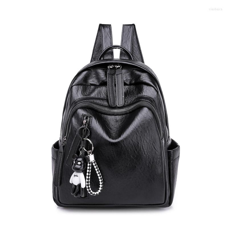 

School Bags Backpack Women 2023 Casual Young And Middle-aged Women's Shoulder Travel Bag College Style Student, Black