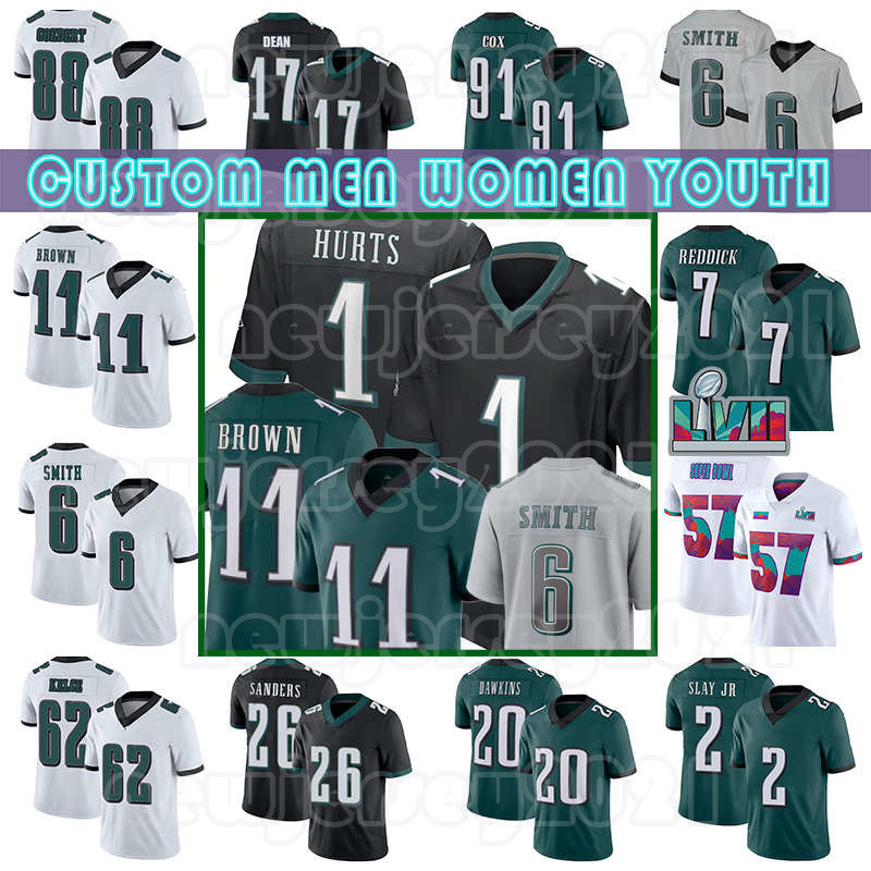 

Jalen Hurts A.J. Brown Football Jerseys Haason Reddick Darius Slay Jr DeVonta Smith Philadelphia Eagles C.J. Gardner-Johnson Landon Dickerson Davis Dean Mailata Cox, Custom men (laoy)