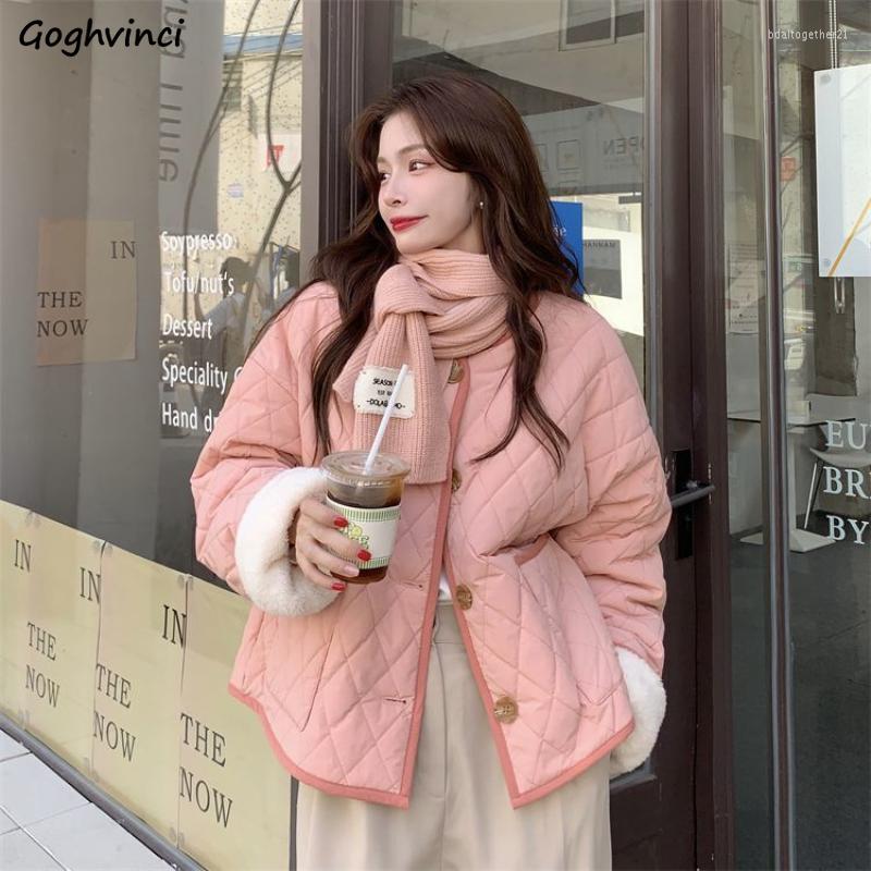 

Women' Trench Coats Women Parkas Cropped Baggy Cozy Chic Lovely Pockets Spliced Pure Aesthetic Ulzzang Ins Simple Students Leisure Design, Pink