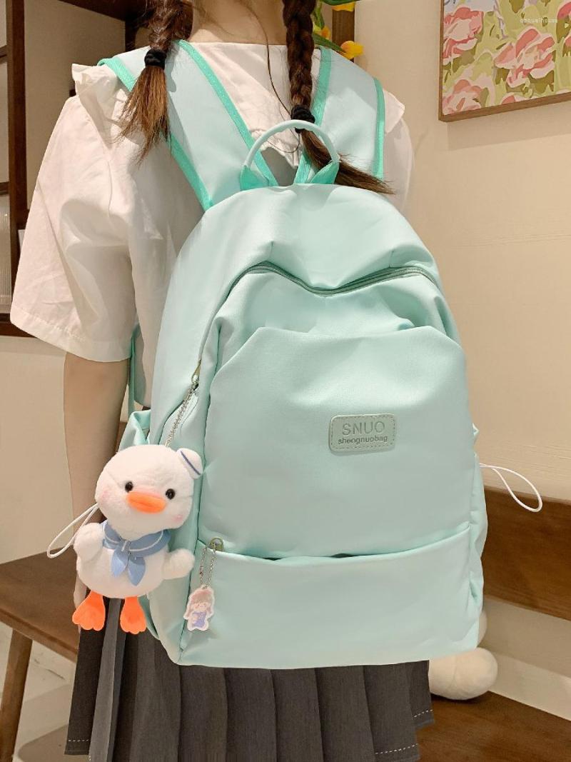 

School Bags Fashion Female Bookbag Cotton Women Backpack For Teenagers Girl College Men Black Bag Student Mochila, Blue