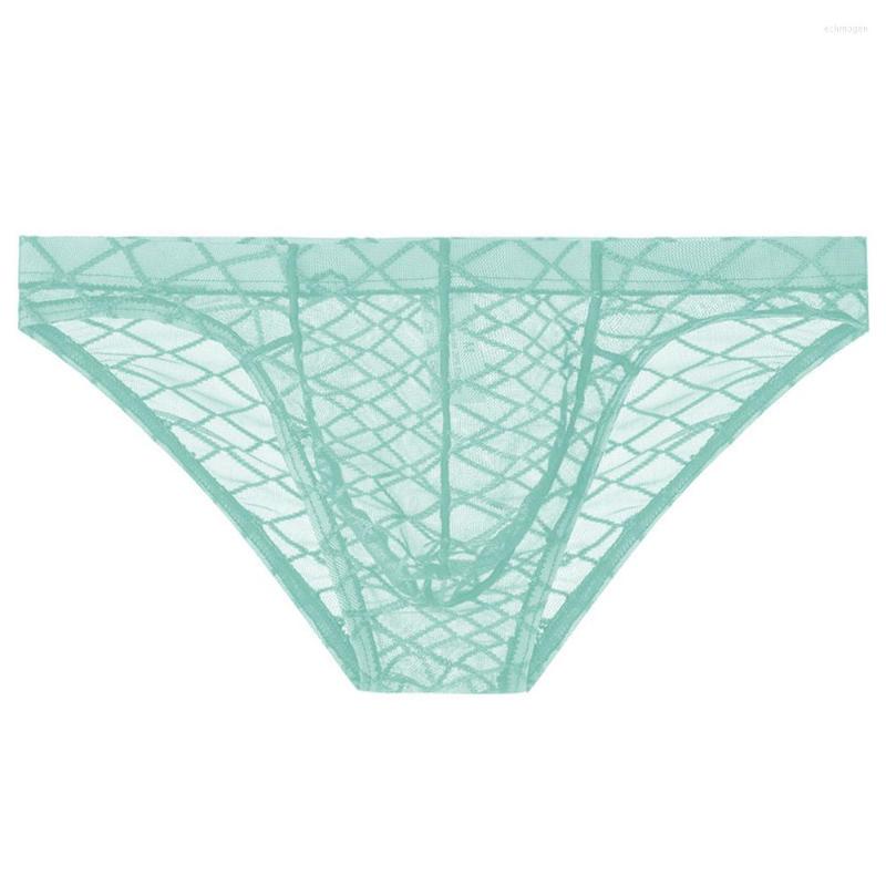

Underpants Sexy Men Nylon Briefs Convex Pouch Cool Low Waist Soft Underwear Men's Erotic Lingerie Bikini Transparent Panties, Pink