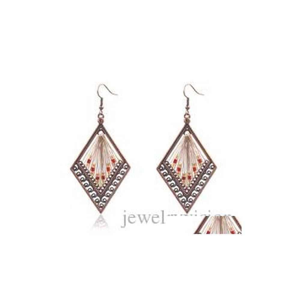 

Dangle Chandelier Fashion Jewelry Womens Vintage Creative Handmade Woven Beads Earrings Drop Delivery Dhtfs