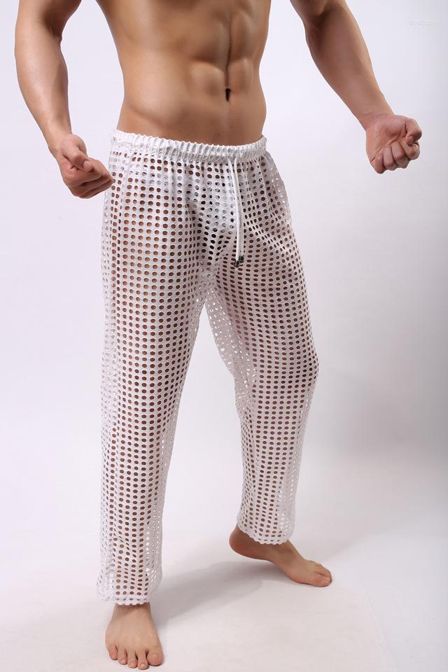 

Men' Sleepwear Men' Sexy Mesh Sheer Lounge Pants Long Men Casual Trousers Soft Comfortable Sleep Bottoms Homewear, Black