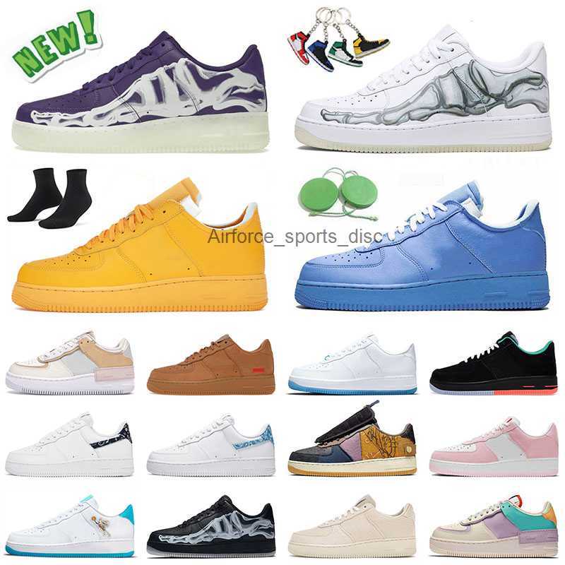 

High quality One Low Running Shoes for Men Women Trainers Purple Skeleton Halloween Paisley Black White MCA MOMA Sup Wheat Beige Type N.354, A47 36-45 sup wheat