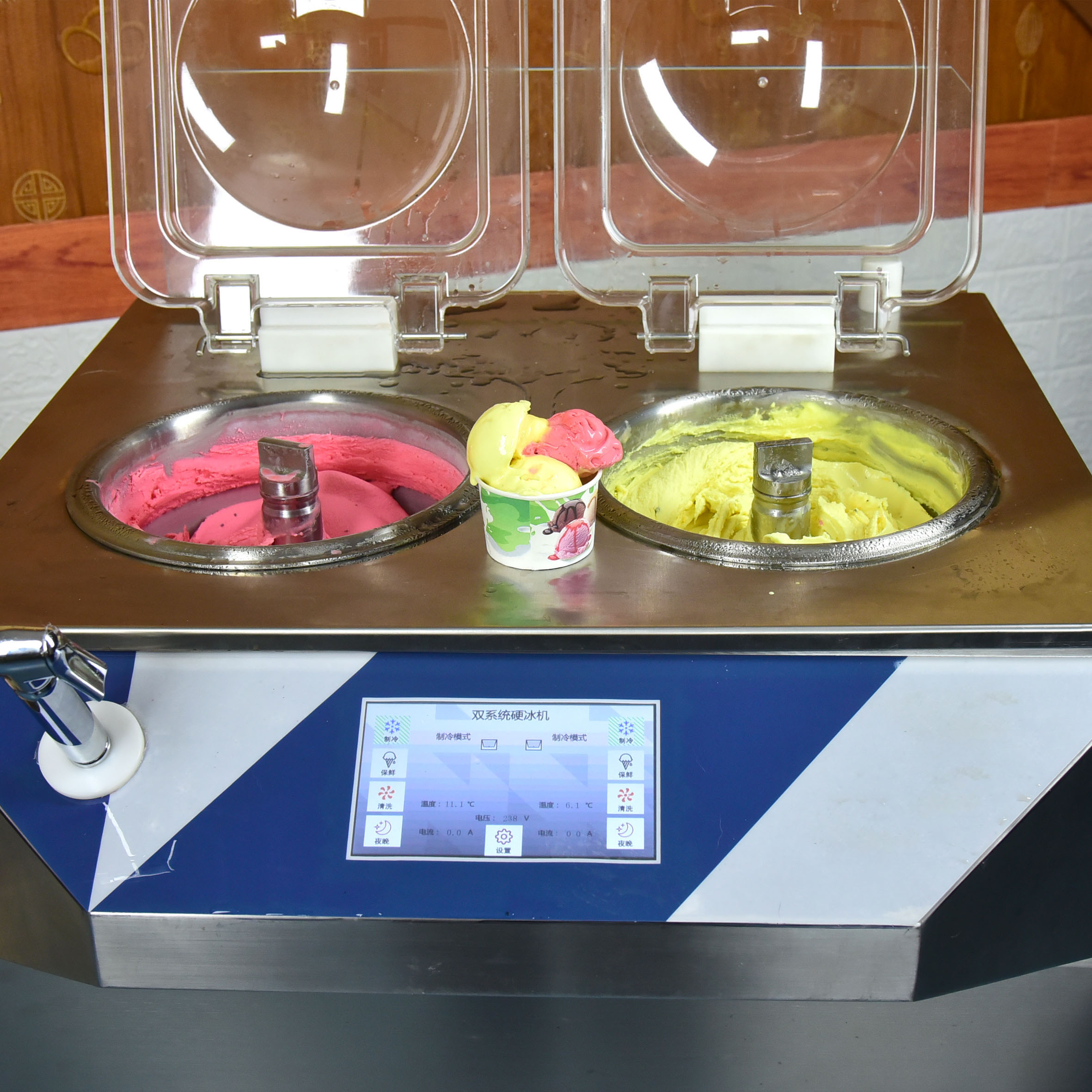 

Hard ice cream machine Retain freshness direct exhibition and sell batch freezer for fresh gelato