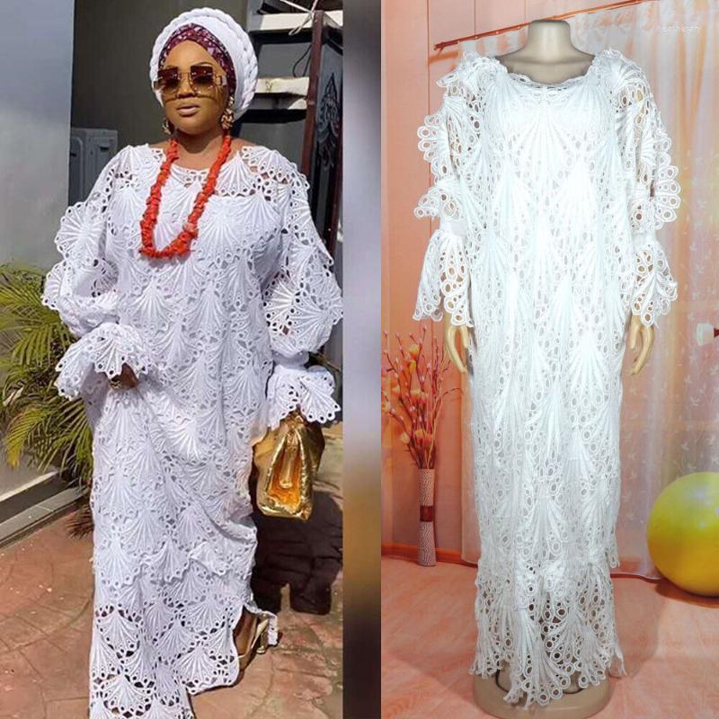 

Ethnic Clothing Long Sleeve Cut-out Dress Moroccan Dubai Abaya Women Lace Maxi African Dashiki Gown Kaftan