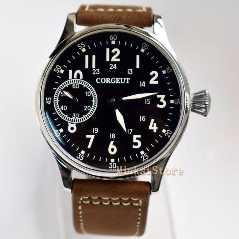 

Wristwatches Fashion Classic 44mm Black Dial Luminous Sea Gull Hand-winding 6497 Movement Mens Mechanical Waterproof Watch 2446, Picture shown