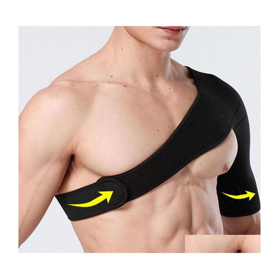 

Accessories Neoprene Sports Adjustable Shoder Protection Brace Dislocation Injury Arthritis Pain Support Strap Fitness Breathable Dr Dhjvr