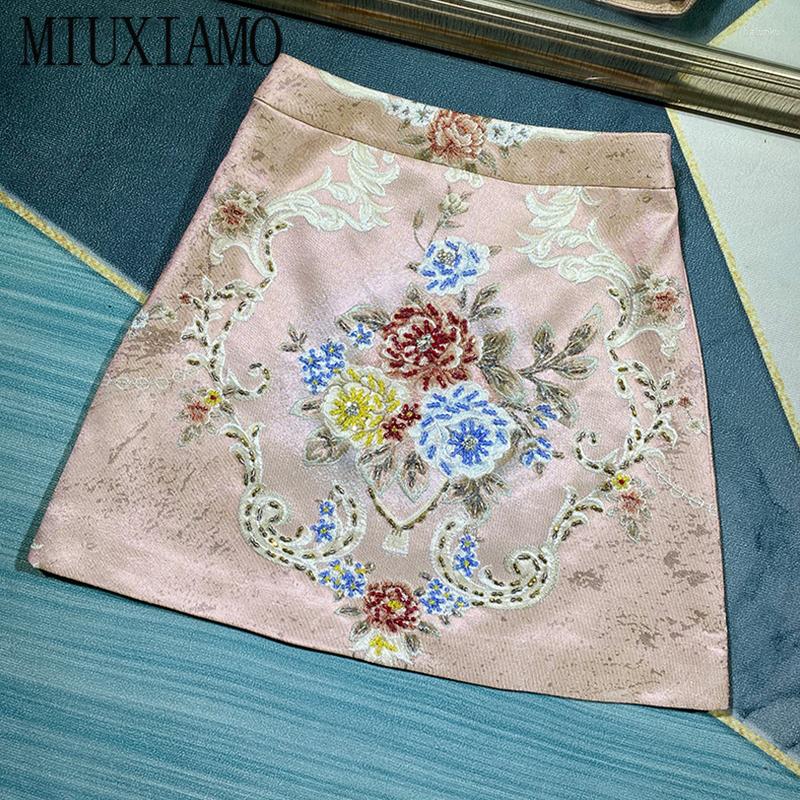 

Skirts MIUXIMAO Luxurious 2023 Fall Skirt Party Flower Diamonds Mini Tank Office Lady Slim Pink Casual Women Vestidos, Picture shown