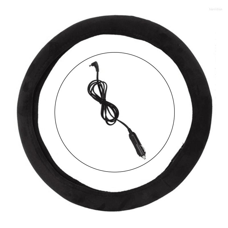 

Steering Wheel Covers Winter Heating Cover Non-slip DC 12V Quick Warmer Rapid Heat Soft Suede Auto Accessories