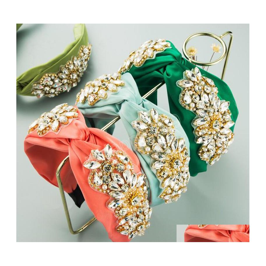 

Headbands Fashion Headband For Adt Shining Rhinestone Flower Hairband Top Luxurious Turban Hair Accessories Drop Delivery Jewelry Ha Dhv1L