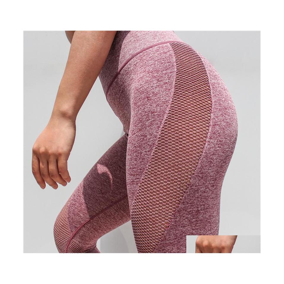 

Yoga Outfits Crazy Fit Leggings Sport Women Fitness Capri Sexy Seamless Gym Tights Push Up Mesh Legging High Waist Drop Delivery Spo Dhwd7, As picture show