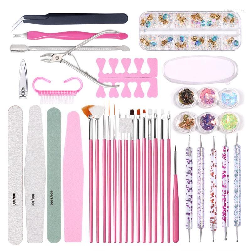 

Nail Art Kits 1 Set Nails Design Kit With Brushes Dotting Tools Supplies Gift Acrylic