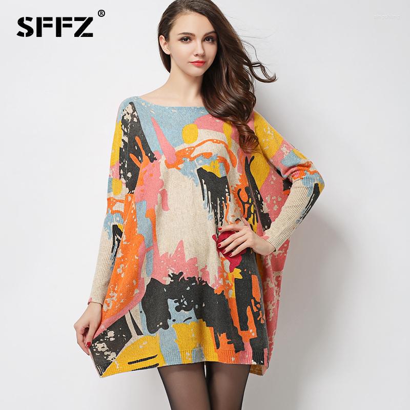 

Casual Dresses SFFZ Women's Dress 2023 Autumn Winter Wool Blend Knitwear Oversized Batwing Sleeves Pullovers Sweater 616, White