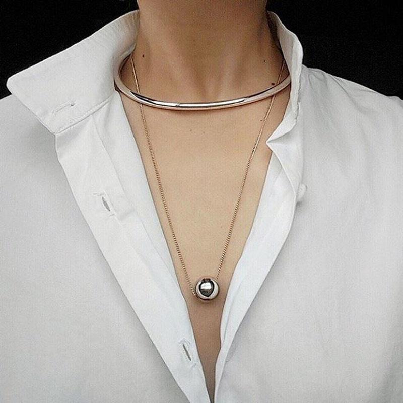 

Chains Top Quality Silver Classic Necklace Female Short Design Ball Bhain Elegant Brief Anti-AllergicChains